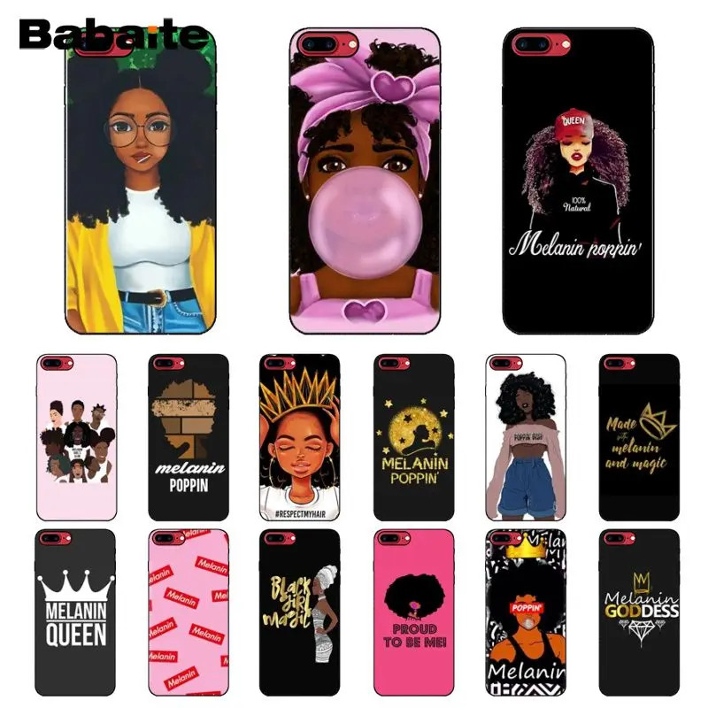 Мягкий чехол для мобильного телефона Babaite Melanin Poppin Aba girl из ТПУ Apple iPhone 8 7 6 6S Plus X XS MAX