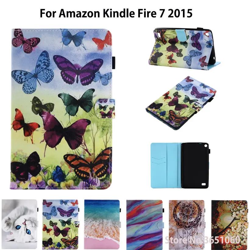 Чехол для Amazon Kindle Fire 7 2015 детский планшет модный окрашенный силиконовый