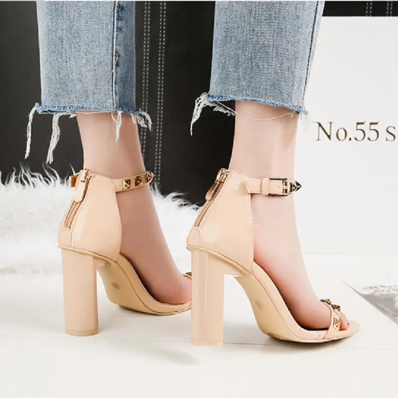 Cresfimix sandalias de mujer Женские модные удобные босоножки на высоком каблуке 9 см с