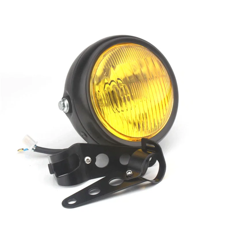 TKOSM новая мотоциклетная галогенная передняя фара 35 Вт в стиле ретро с черной