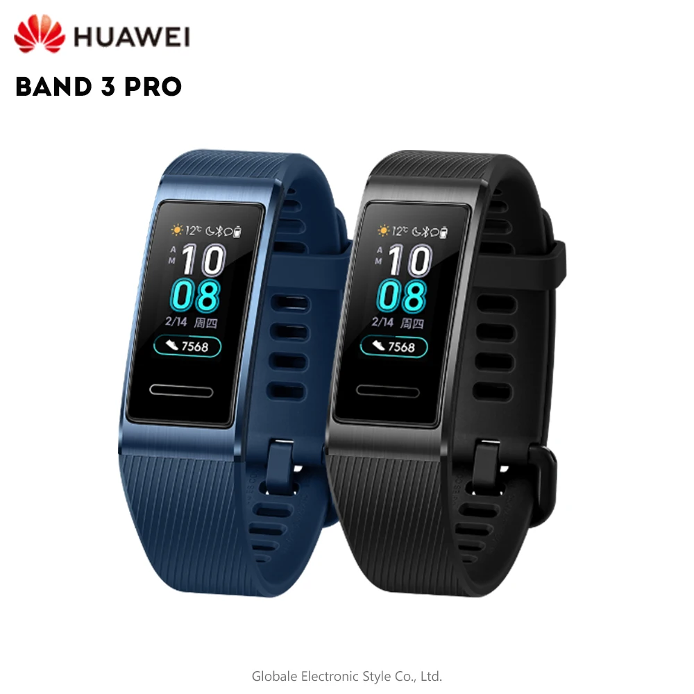 Оригинальные HUAWEI Band 3 Pro влагостойкие умные часы с ремешком 5ATM монитор сердечного ритма браслет gps трекер сна OLED сенсорное управление