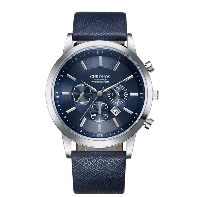 Мужские часы от ведущего бренда CHRONOS Роскошные мужские Datejust кожаные спортивные