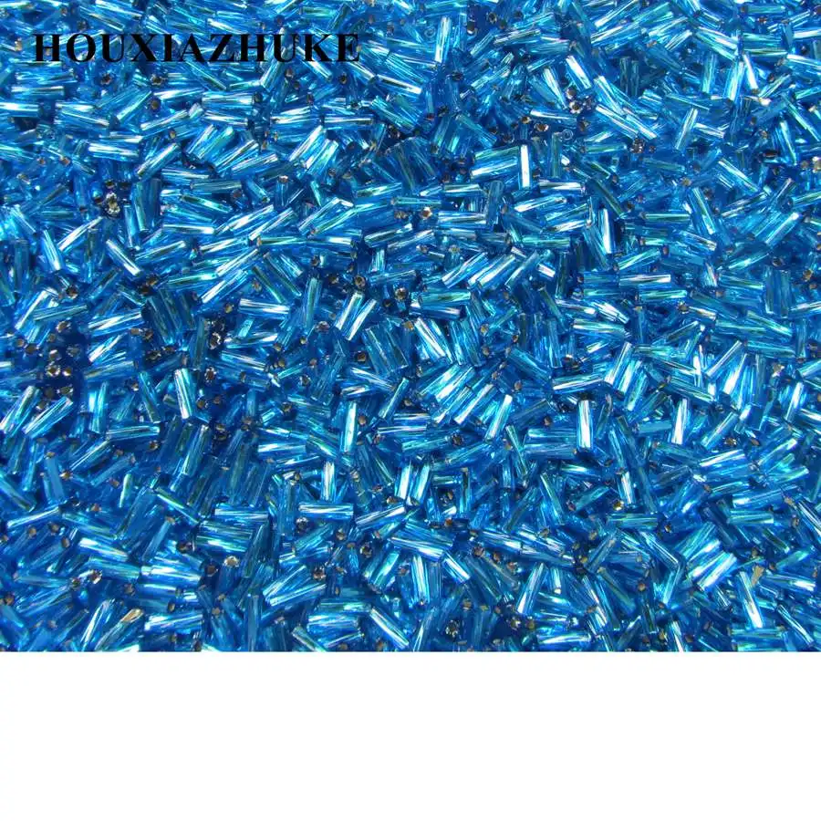 6 mm long silver lined colors glass twisted bugle seed beads for sewing garment decoration | Дом и сад