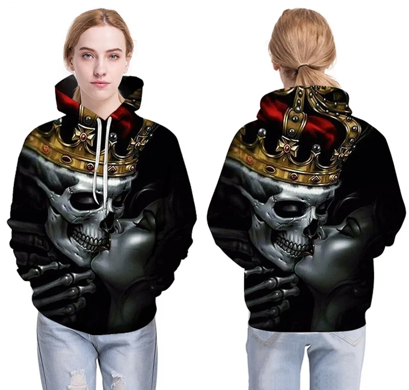 BIANYILONG новые модные мужские/женские 3d толстовки с металлическими черепами и