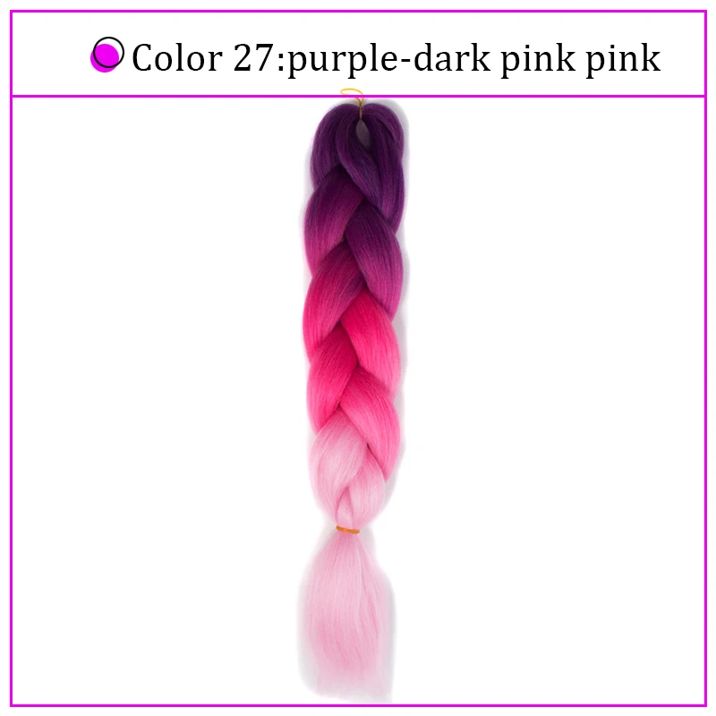 Yiyaobess Synthetic Ombre Braiding Hair Crochet Jumbo Braids Hair Extension 100g 24inch Black African Braids Pigtail Hair - Цвет: T1B/27