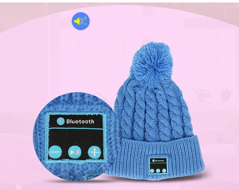 Беспроводная музыкальная шапка с Bluetooth и наушниками на осень и зиму, вязаная шапка для бега, теплые шапочки, зимняя шапка с динамиком для спорта