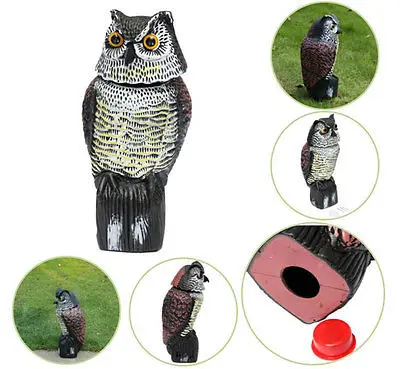 Большой реалистичный Совы Decoy вращающаяся голова сорняков борьба с вредителями