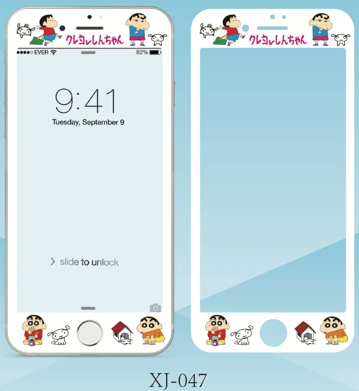 Симпатичные Crayon Shin-chan цвет Закаленное стекло пленка для iPhone 6 6S Plus стекло пленка для iPhone 7 8 плюс экран протектор полное покрытие - Цвет: 2
