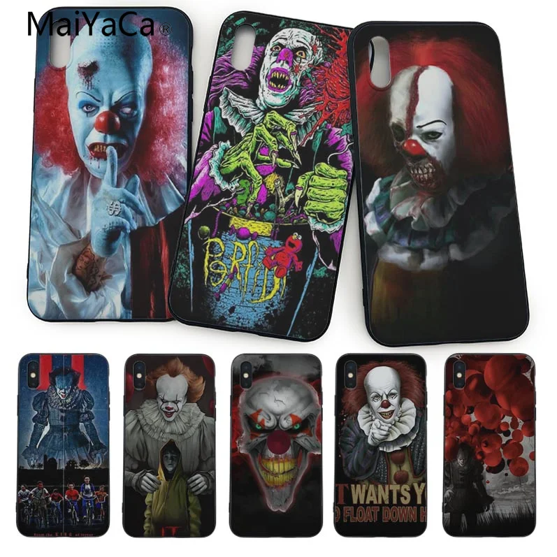 Мягкий силиконовый чехол MaiYaCa Pennywise The Clown Horror для iphone X 8 8plus 7 7plus 6plus 6s 5S SE XS XR