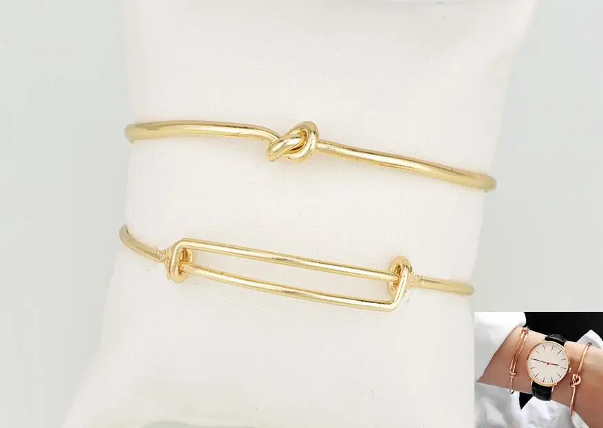2pcs set 4 шт./компл. Для женщин браслеты в богемном стиле листья узел круглая цепь открытия набор с золотым браслетом женская модная одежда ювелирные изделия - Окраска металла: 2pcs set