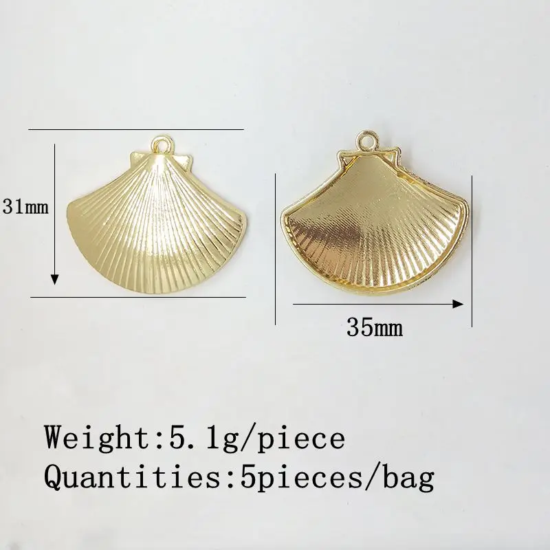 

2019 Fashion New 31*35mm 5pieces/bag High Quality Zinc Alloy Big Conch Charms Pendant for Earring Necklace Jewelry Accessories