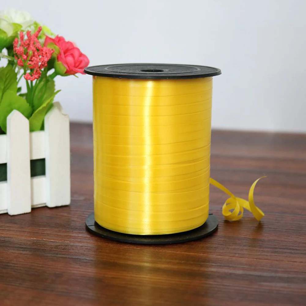 yellow 1 шт. 5 мм 250 двор рулон ленты для шариков Лазерная Лента для DIY День рождения Свадебная вечеринка питания - Цвет: yellow