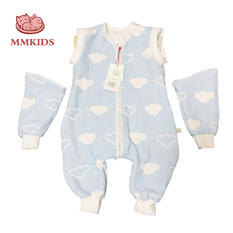MMKIDS/детское одеяло пижамы на молнии хлопковые зимние с раздельными рукавами для