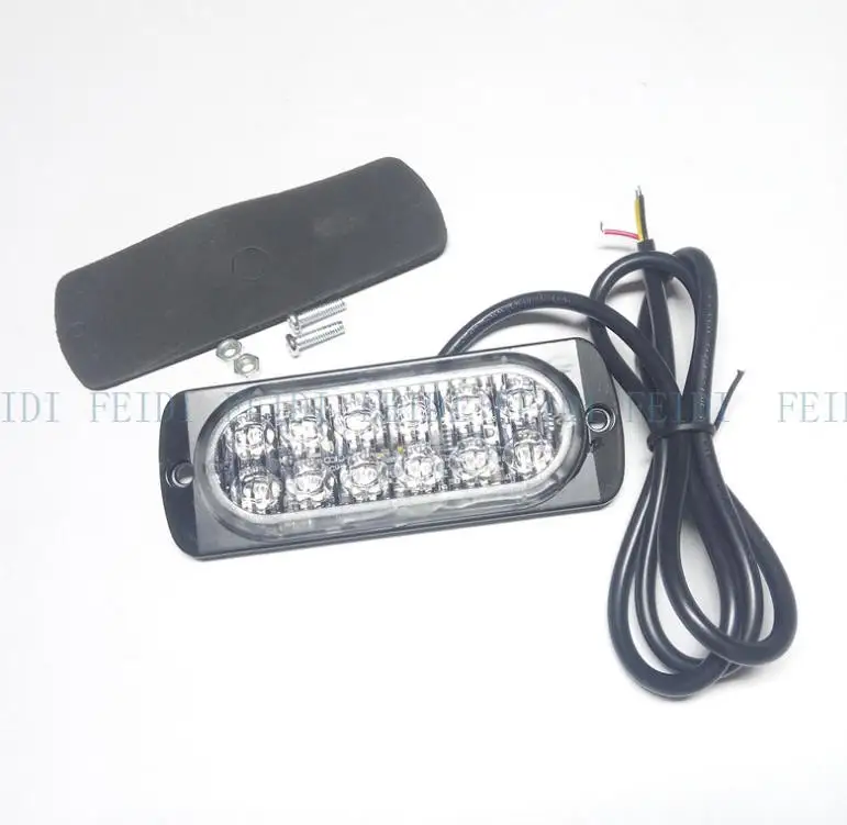 08012 4 шт. 12В 12Led 4*12 светодиодный стробоскоп аварийный предупреждающий светильник