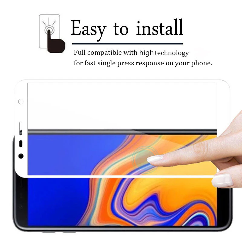Защита экрана для Samsung Galaxy A6 A7 A8 A9 2018 закаленное стекло J2 J4 J6 J8 Plus полное покрытие
