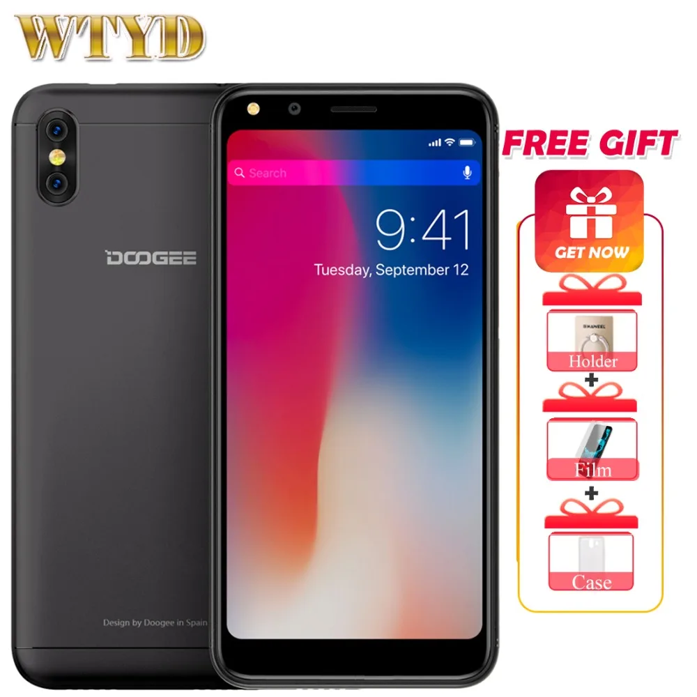DOOGEE X53 Android 7 0 5 3 &quot18:9 мобильный телефон MTK6580M 4 ядра 1 ГБ Оперативная память 16 Гб