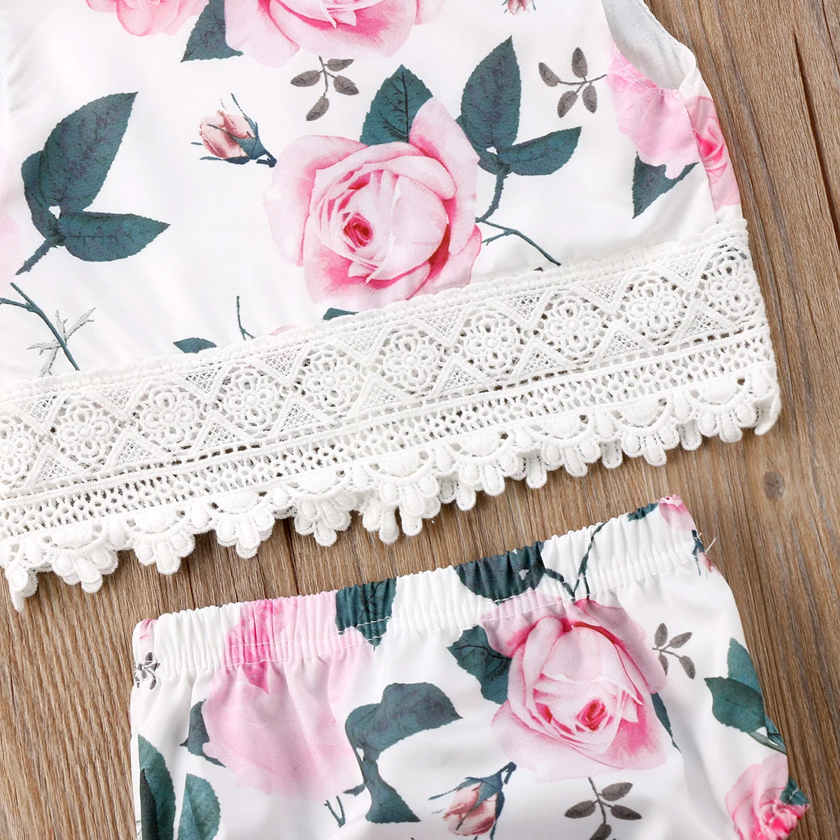 2PCS Cotton Toddler Baby Kids Girls Lovely Floral Printed Sleeveless Tops Shorts Set Clothes Outfits | Детская одежда и обувь