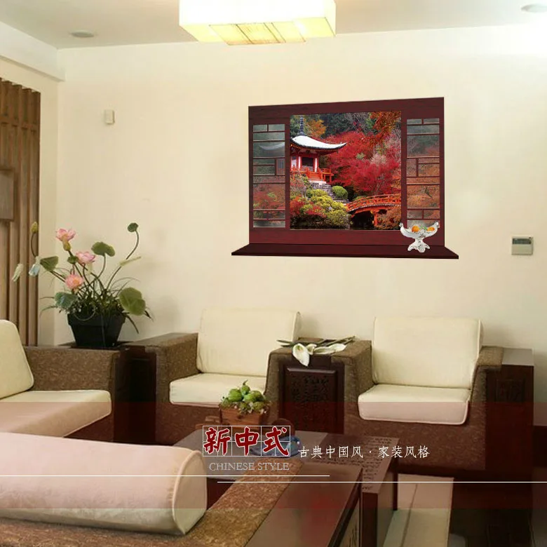 [Fundecor] Новый китайский стиль весенний вид Shanting садовый пейзаж 3d наклейки на стены