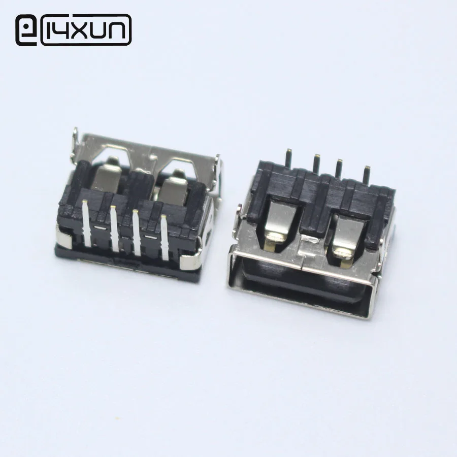 10 шт. DIP USB Type A гнездовой разъем 90 градусов 4PIN AF 0 PCB монтажный Разъем плоский край DIY