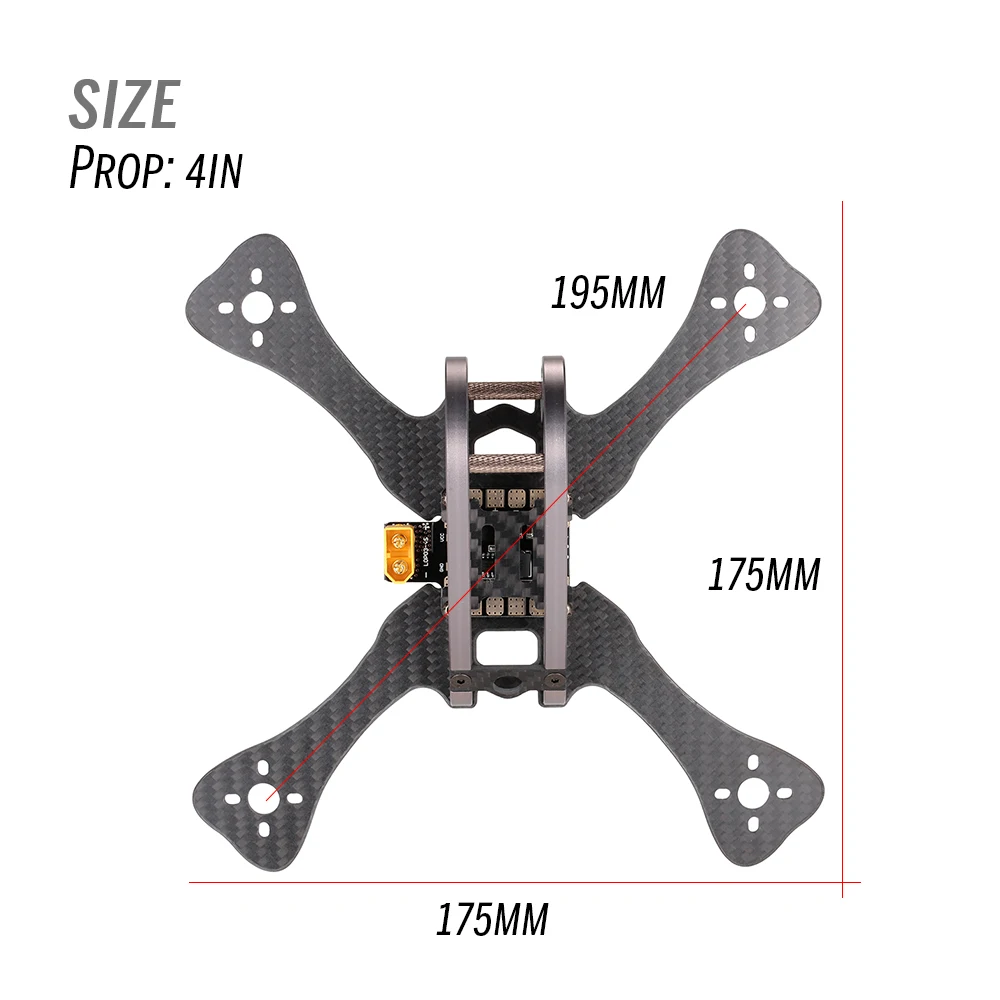 LX4 ONE Leopard 195 мм X-Type 4in 220 5in углеродное волокно FPV Racing Drone Quadcopter Frame Kit с