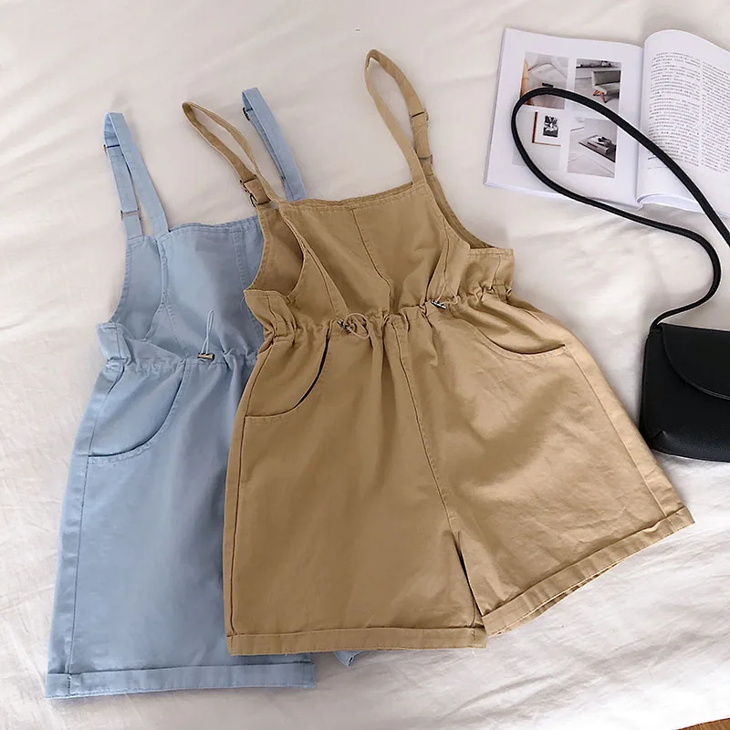 2019 летние хлопковые женские комбинезоны корейский спортивный костюм с коротким