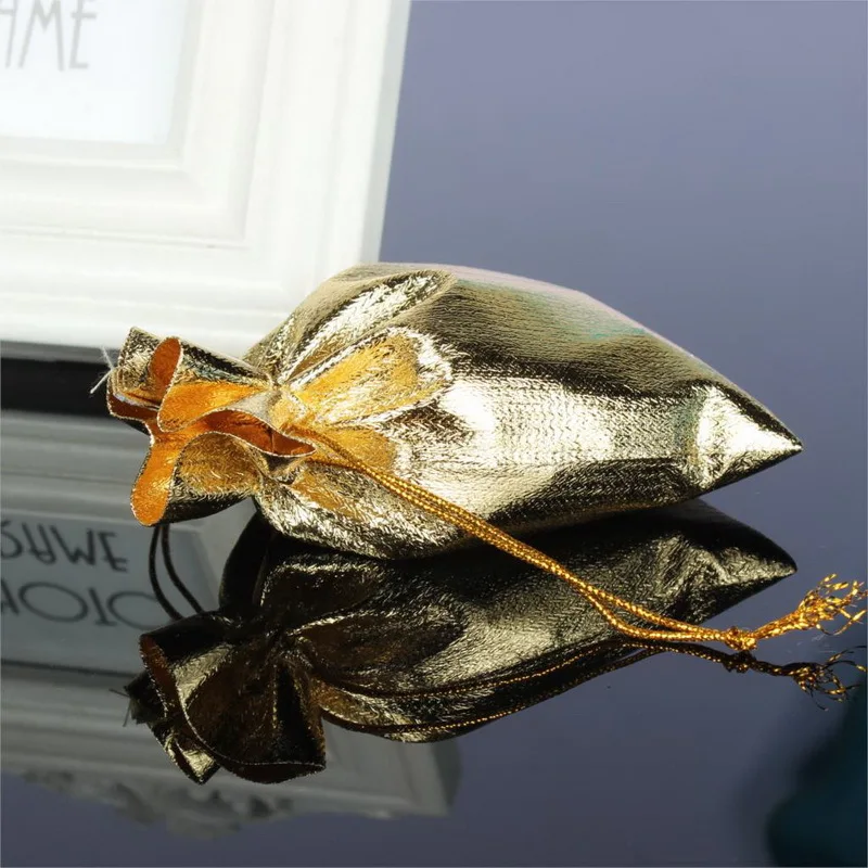 Сумка для печенья из органзы золотого Серебряного и металлического цвета 10