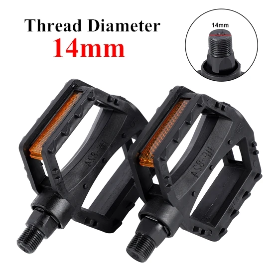 Style B 14mm WEST BIKING, ультралегкие детские велосипедные педали, противоскользящие пластиковые педали с Предупреждение ющим отражателем, детские велосипедные педали - Цвет: Style B 14mm