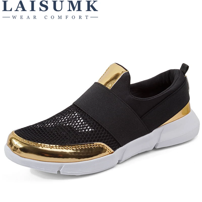 

LAISUMK Summer Women Flats Shoes Female Breathable Mesh ballet flats Ladies slip on ballerina flats Loafers shoes Beach Footwear