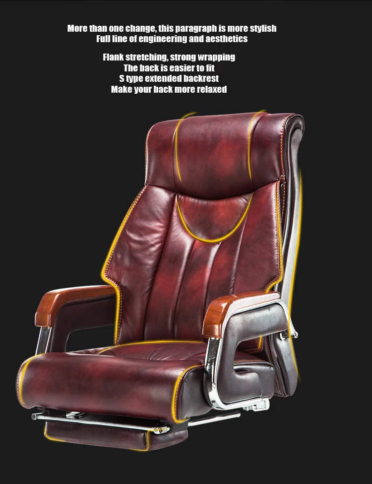 Роскошное качественное кресло из воловьей кожи 8770 Silla Gamer Boss Poltrona с подставкой для ног, массажное колесо из натуральной кожи