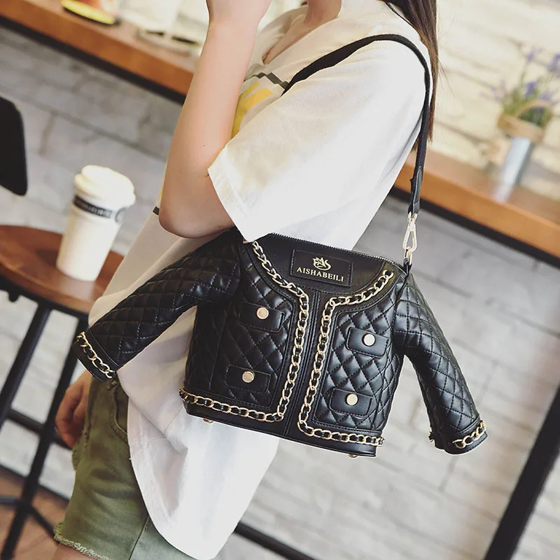 Fahsion Women Chains Shoulder Bags Clothes Shape Female Exquisite PU Handbag Lady Travel Casual Crossbody Vacation Tote SS3433 | Багаж и