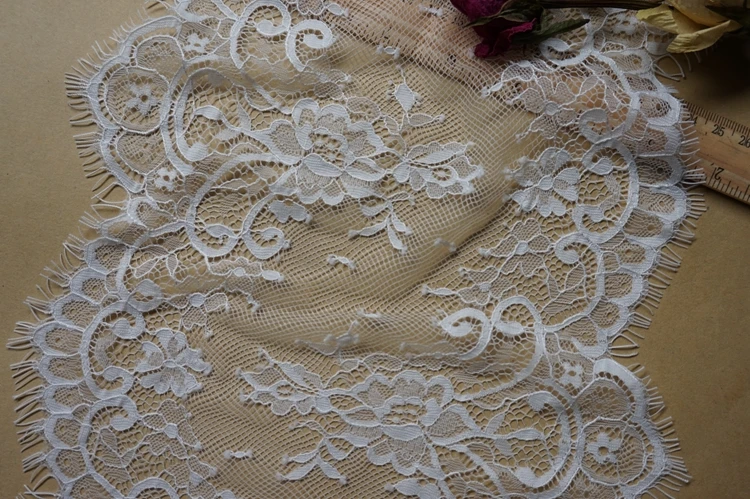 New Chantilly Lace Trim In Black White Floral Embroidered Eyelash For Home Decor Bridal Sash Wedding Dress | Дом и сад