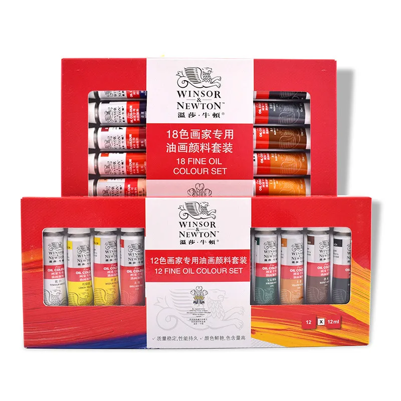Набор масляных красок Winsor Newton студенческий пигмент для масляной живописи 12/18