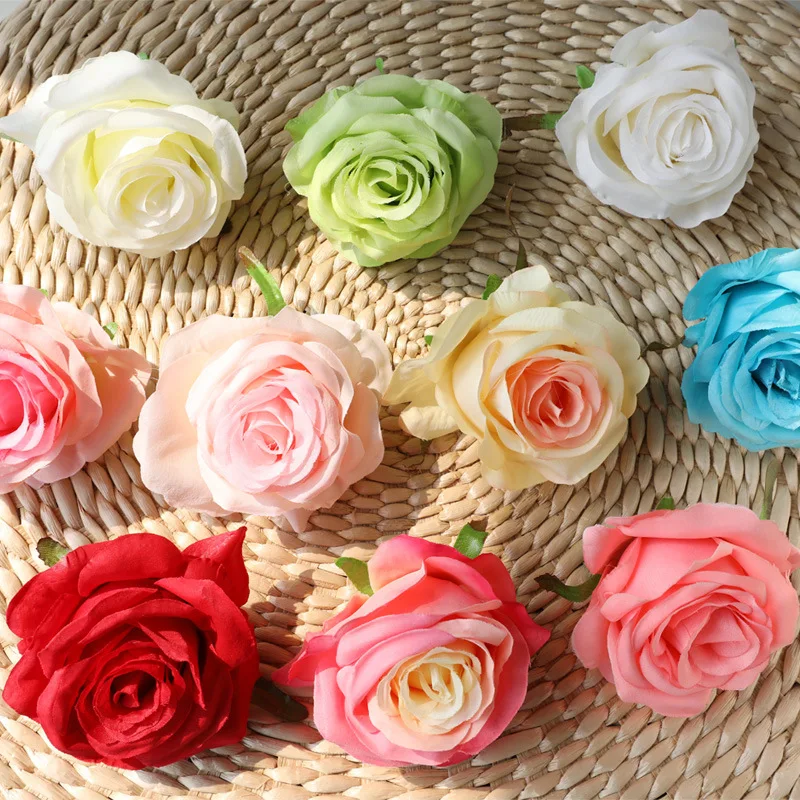 

10 pcs/lot Artificial silk flower Rose head for arch door diy flower wall wedding decoration wreath home decoration diy material