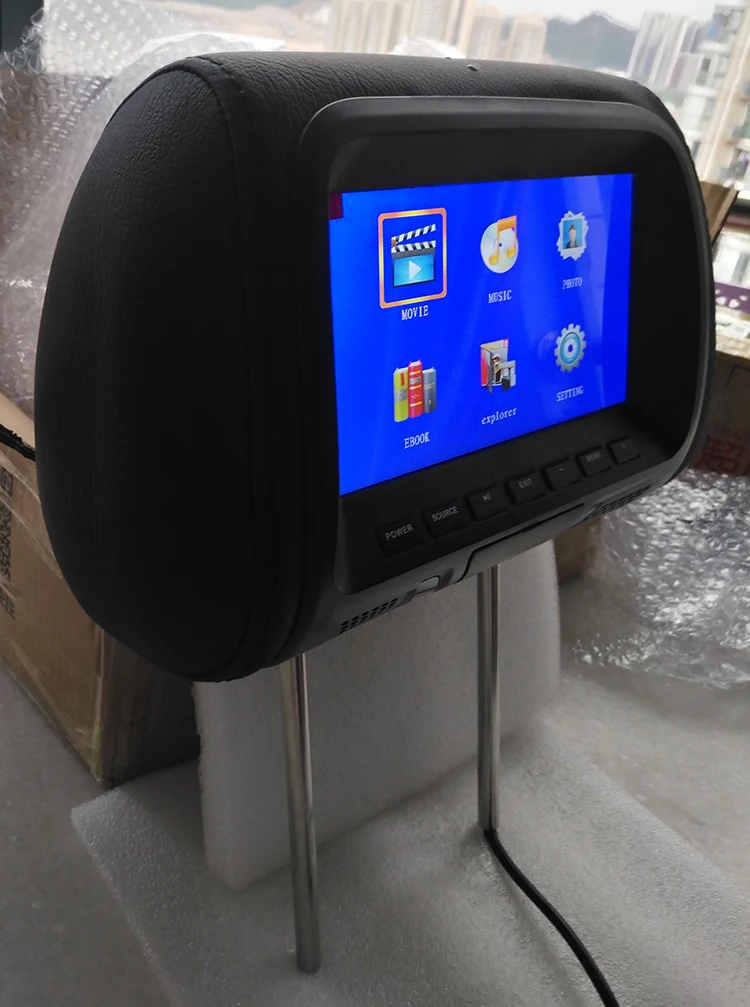 2 шт. подголовник с монитором с USB/SD/FM передатчиком mp5 tv для автомобильного подголовника 800x480 Автомобильный дисплей монитор Автомобильные колонки ТВ Авто