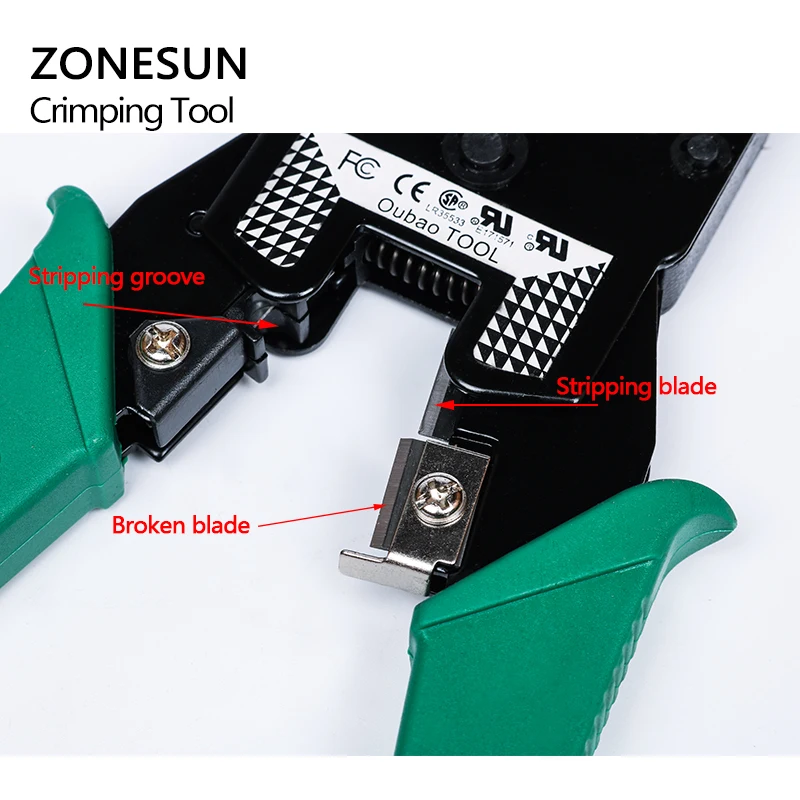 Обжимной инструмент ZONESUN RJ45 RJ11 4P4C 4P2C для проводов обжимной ПК ручной обжима