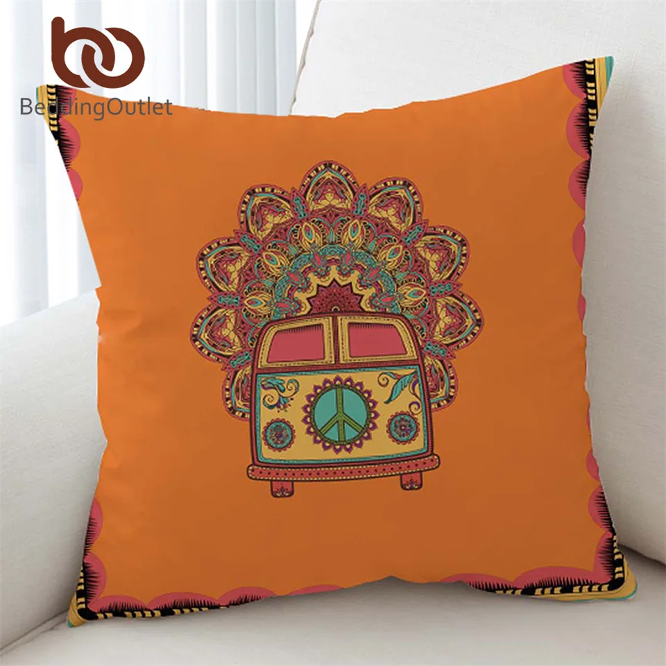 

Наволочка для автомобильной подушки, BeddingOutlet, в стиле хиппи, винтажная, наволочка с рисунком мандала, дизайн мира, декоративная наволочка для мини-фургона в стиле бохо