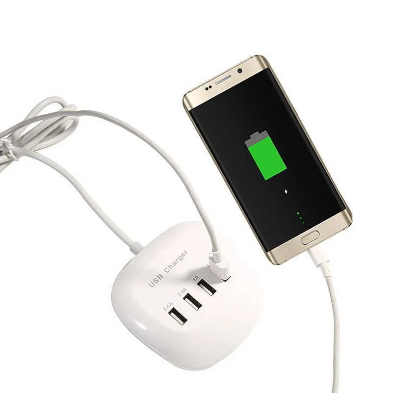 6.8A SUPER FAST 4 PORT USB CHARGING STATION Cell Phone Tablet Charger Organizer
