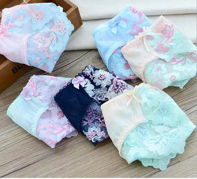 QA144 кружевное женское нижнее белье интересное женские трусы с двумя бантами