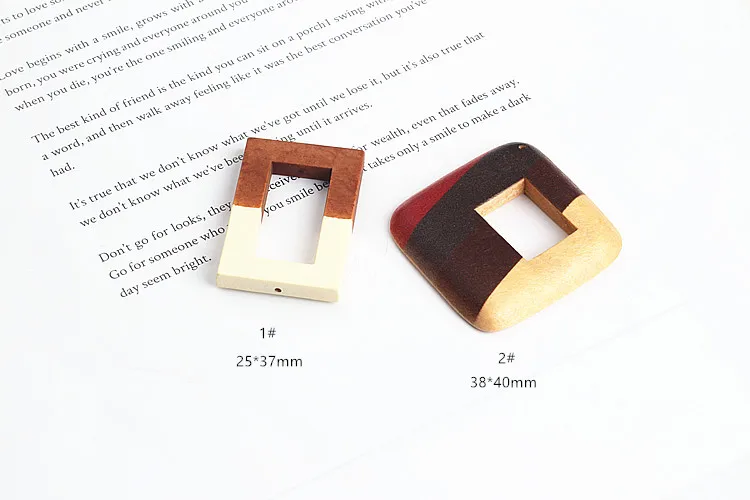 Ritoule DIY ювелирные аксессуары дерево цвет квадрат прямоугольник кулон серьги