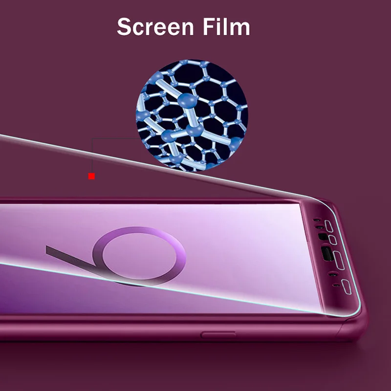Nkobee 3 in1 Coque для Samsung Galaxy S9 S8 плюс S7 край Note8 крышка Экран Флим Для роскошный чехол 360