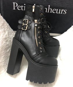 Пикантные ботильоны в европейском и американском стиле для ночного клуба, Новинка осени 2019, женские ботинки на очень высоком каблуке 16 см, короткие ботинки на шнуровке