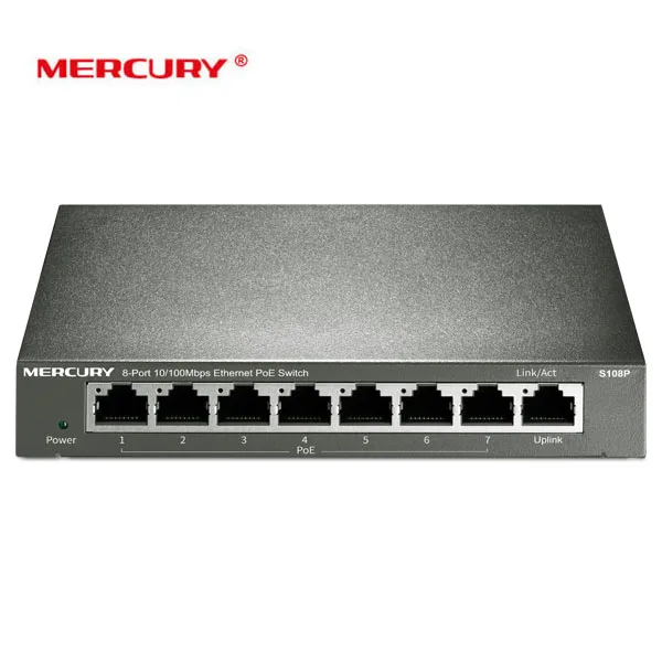 Коммутатор Mercury с 8 портами и поддержкой POE 100 Мбит/с 15 4 Вт|Сетевые коммутаторы| |