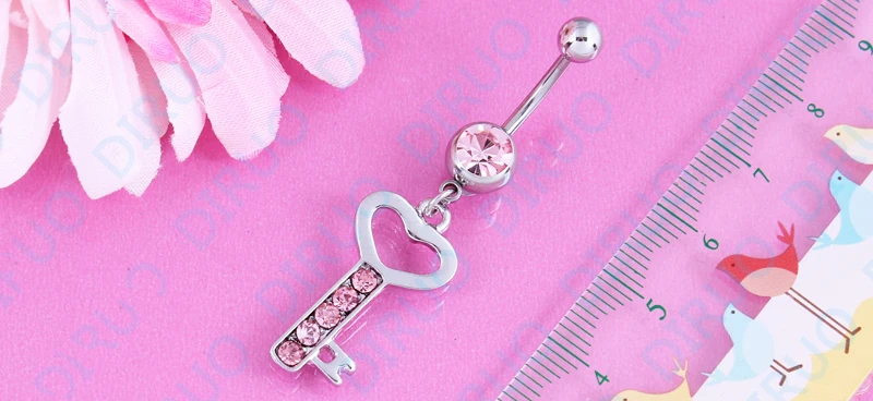 Модное кольцо для пирсинга пупка в форме сердца ювелирное изделие Nickel-free14G 316L