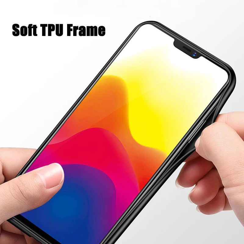 Shockproof Hybrid Ultra Thin 9H Tempered Glass Hard Back Cover For Huawei Honor 8X Max 8XMax 10 Soft TPU Rubber Edge Bumper Case |