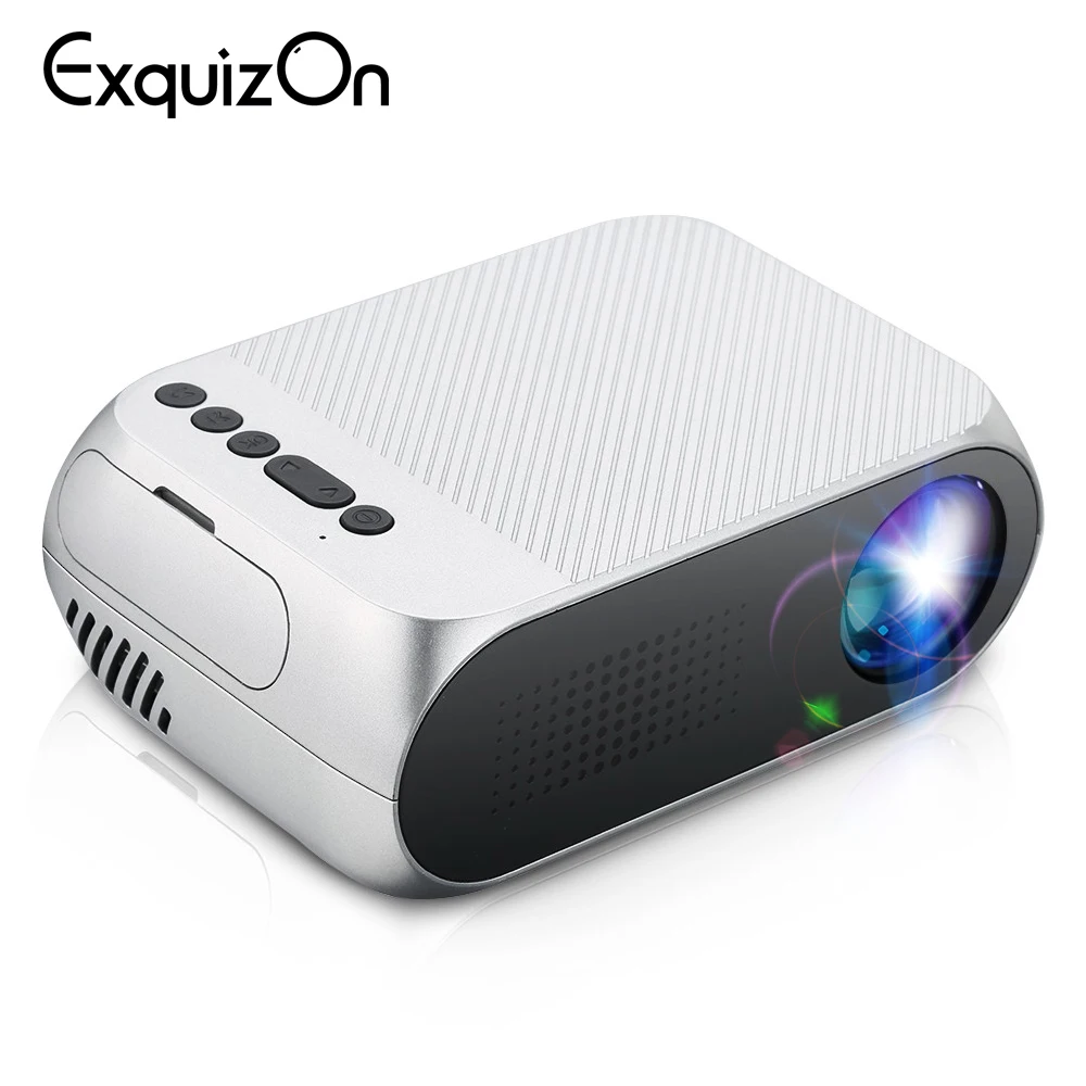 Exquizon YG320 PK YG300 светодиодный lcd Портативный проектор 3,5 мм 320x240 HDMI USB Mini YG320 обновленный YG300 проектор домашний медиаплеер