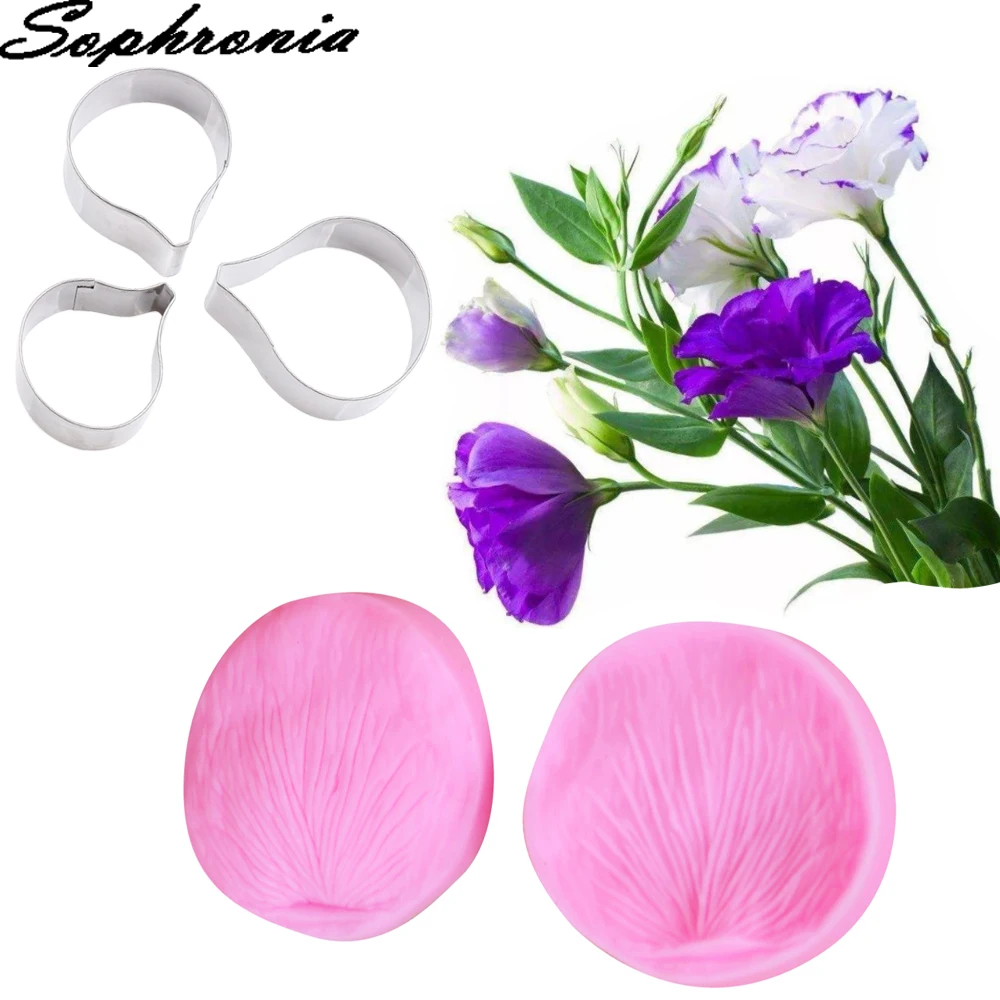 Eustoma цветочные лепестки зимние фотообои инструмент для украшения помадки Surgarcraft