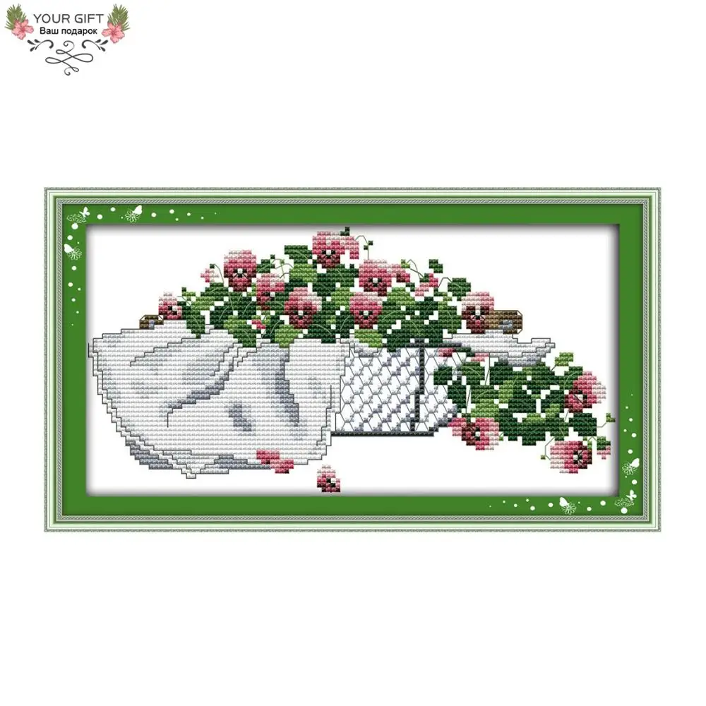 

Joy Sunday H662 14CT 11CT Counted and Stamped Home Decor Blossoming Flowers Needlepoint Needlework Embroidery Cross Stitch kits
