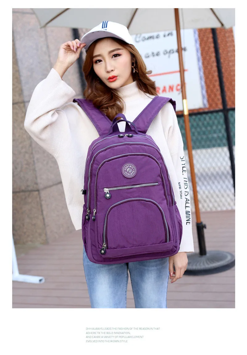 Школьный рюкзак для девочек-подростков Mochila Feminina Kipled, женские рюкзаки, нейлоновый водонепроницаемый повседневный рюкзак для ноутбука, женский рюкзак
