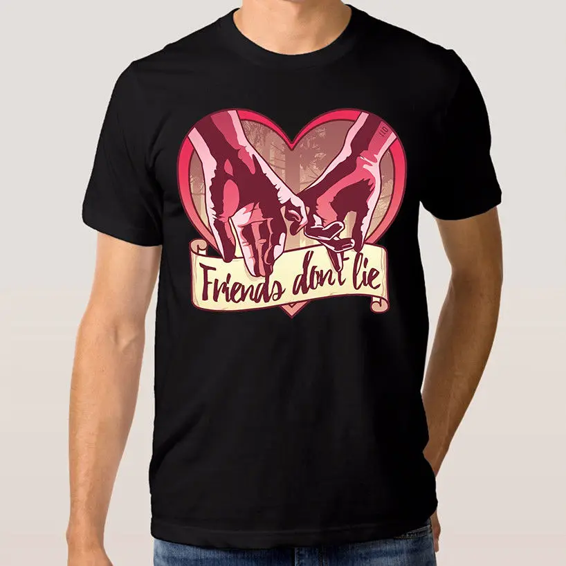 Мужская хлопковая футболка с надписью Stranger Things Friends Don't Lie XS 3XL новый модный топ