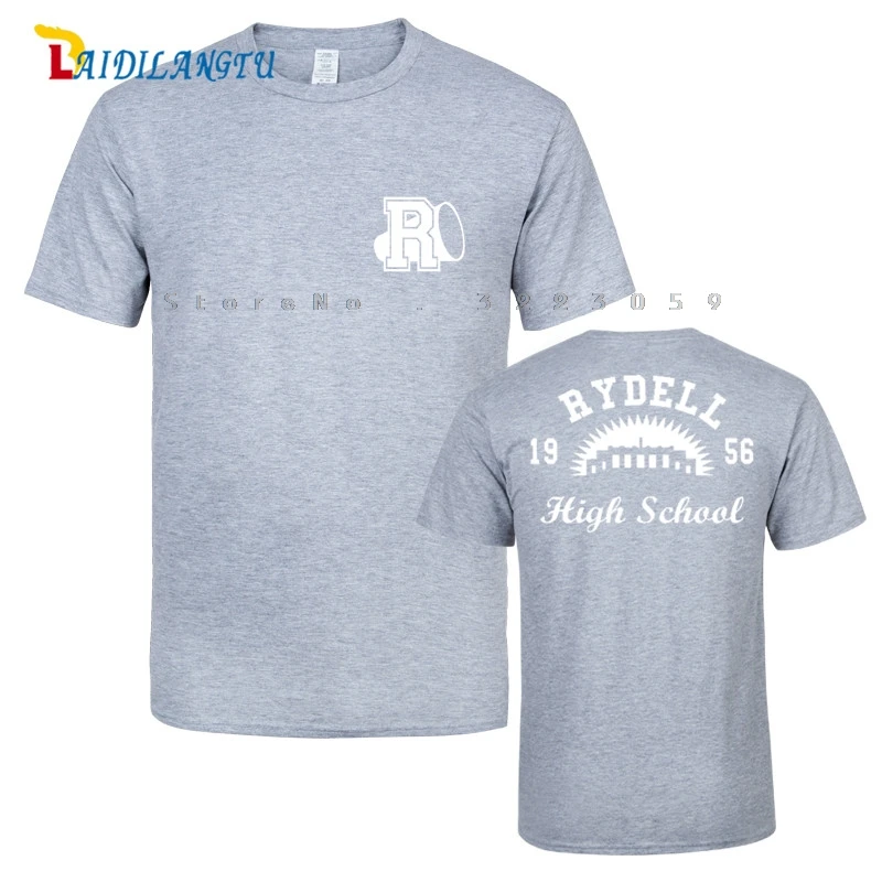 Rydell High shool T-Shirt 80s 50s 1956 Retro Men T-shirt Short sleeve O-Neck Fashion T shirt | Мужская одежда